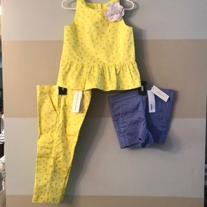 3 piece 3T Janie and Jack yellow and purple outfit